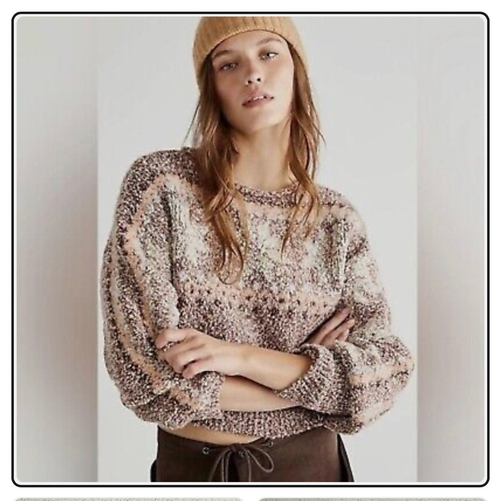 NWT Free People Snowflake cropped sweater